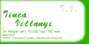 timea villanyi business card